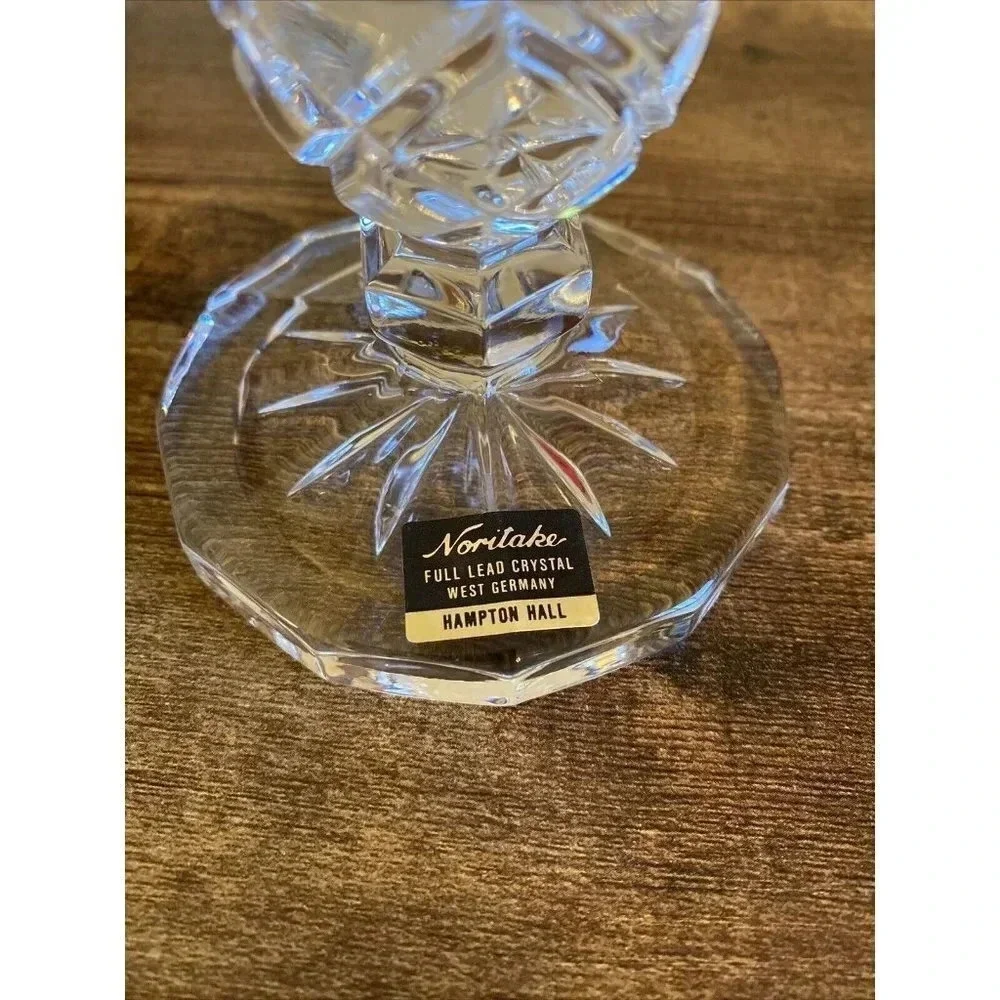 Noritake HAMPTON HALL Full Lead Crystal 7” Candlestick Holder West Germany